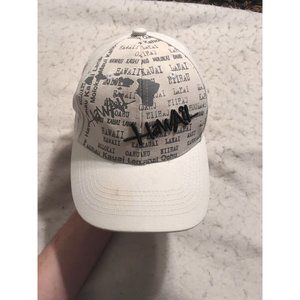 Hawaiian Headgear White Embroidered Hat Men's Adjustable READ